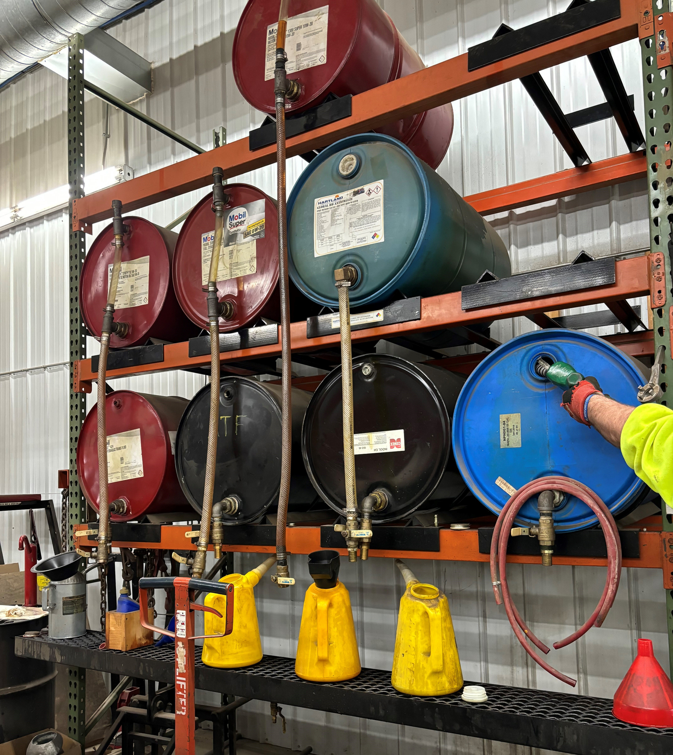 Customers have various types of set ups. Ram Oil Drums. 
