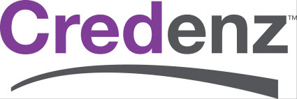 Credenz logo: "Cred" in purple, "enz" in gray, with a gray curved line beneath the text.